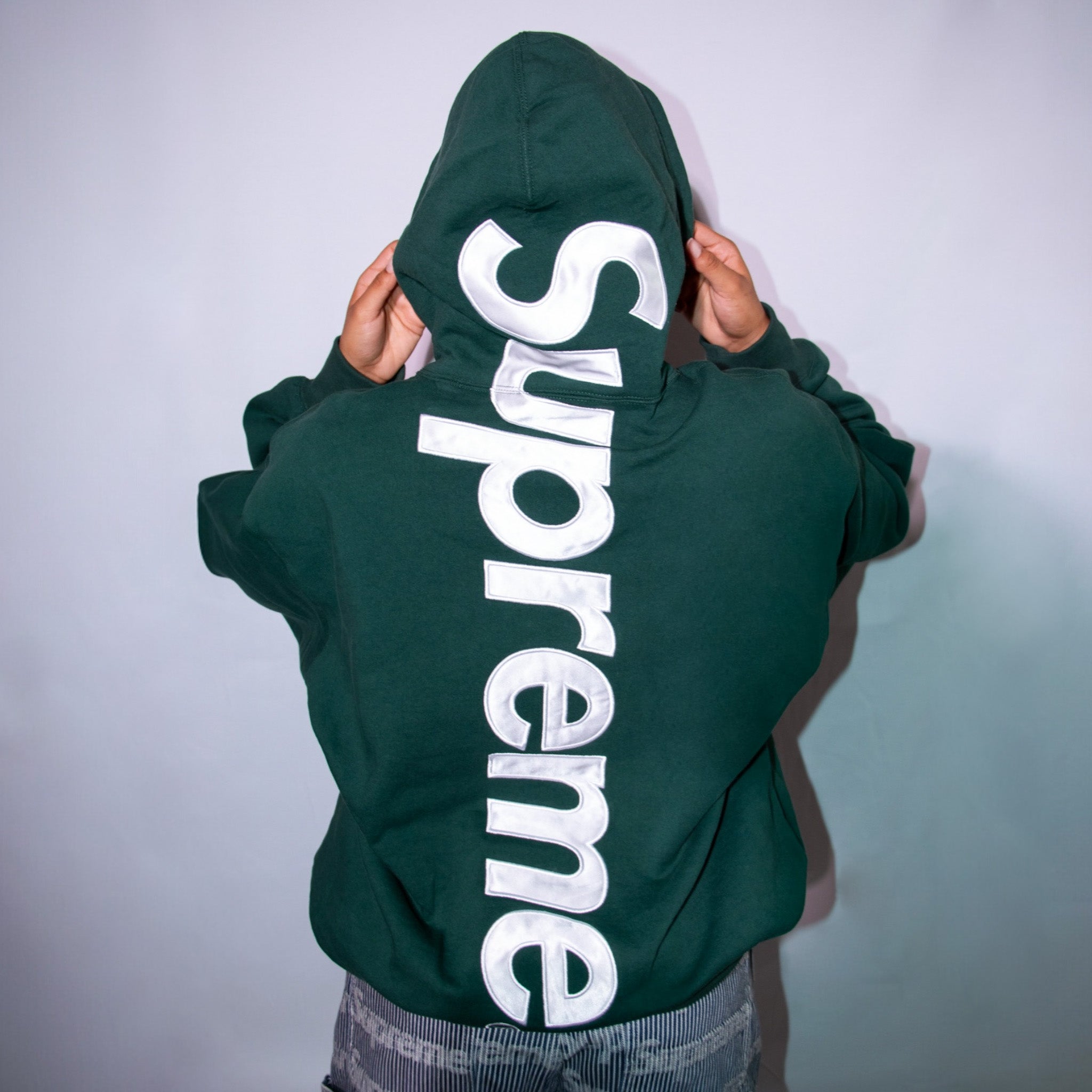 Supreme Satin Applique Hooded Sweatshirt
