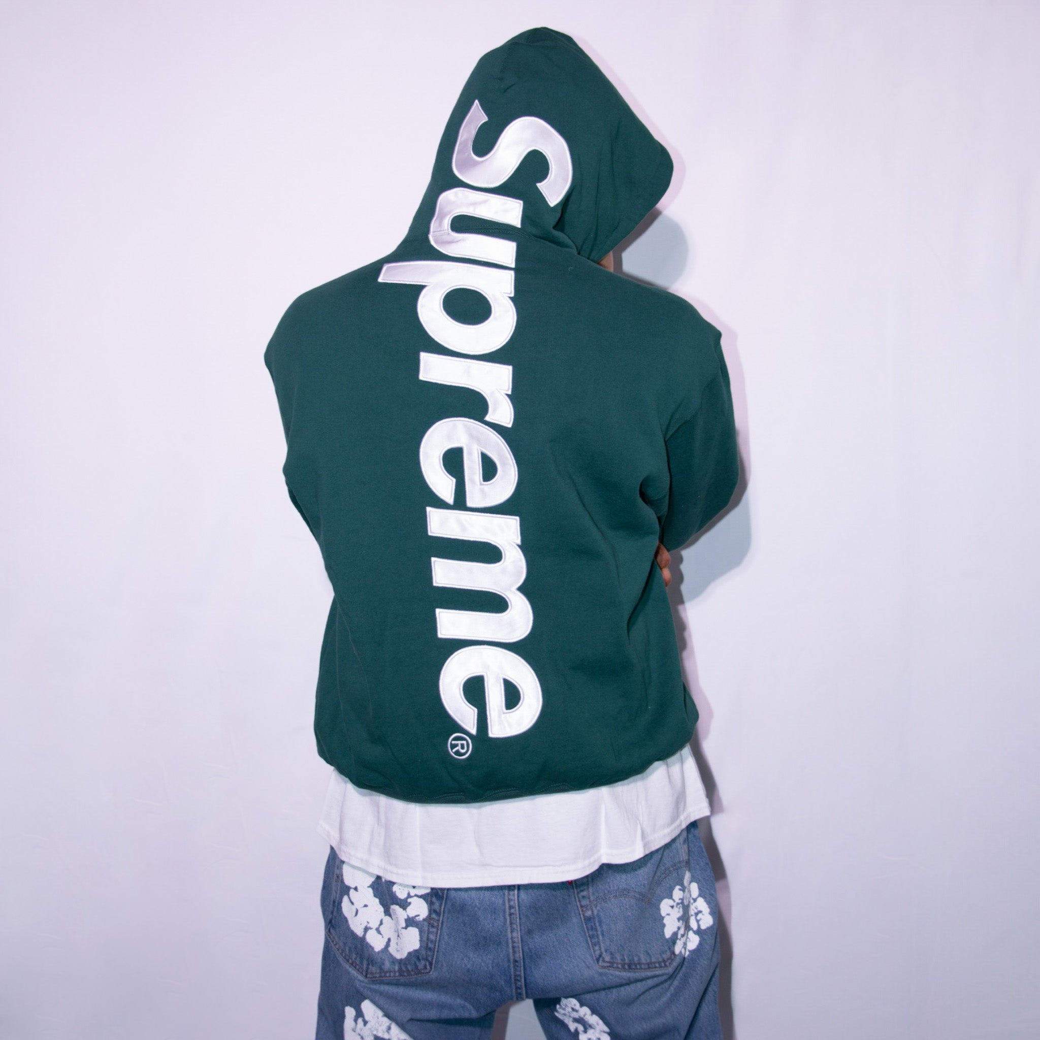 Supreme Satin Applique Hooded Sweatshirt